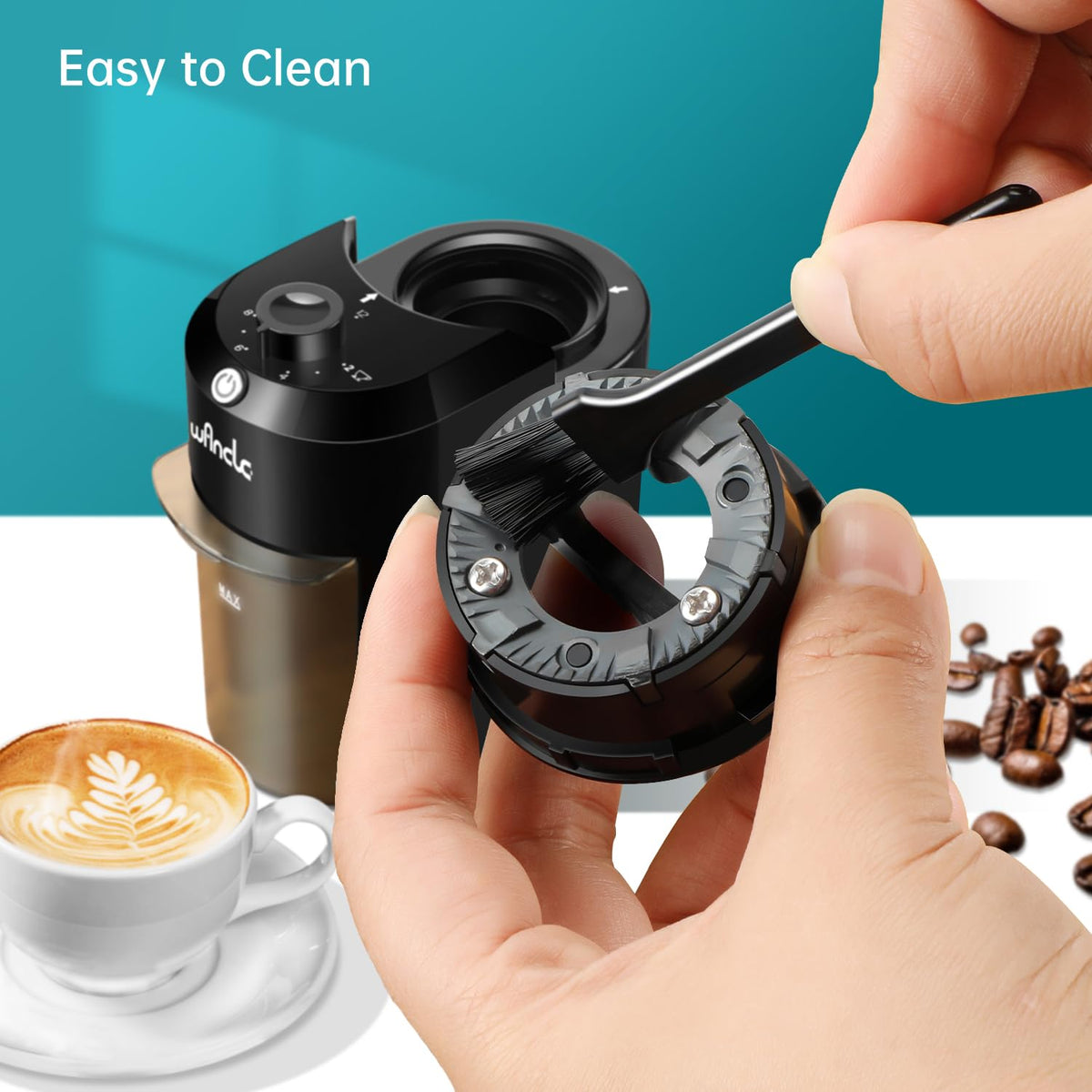 Wancle burr grinder with quiet operation suitable for shared spaces.