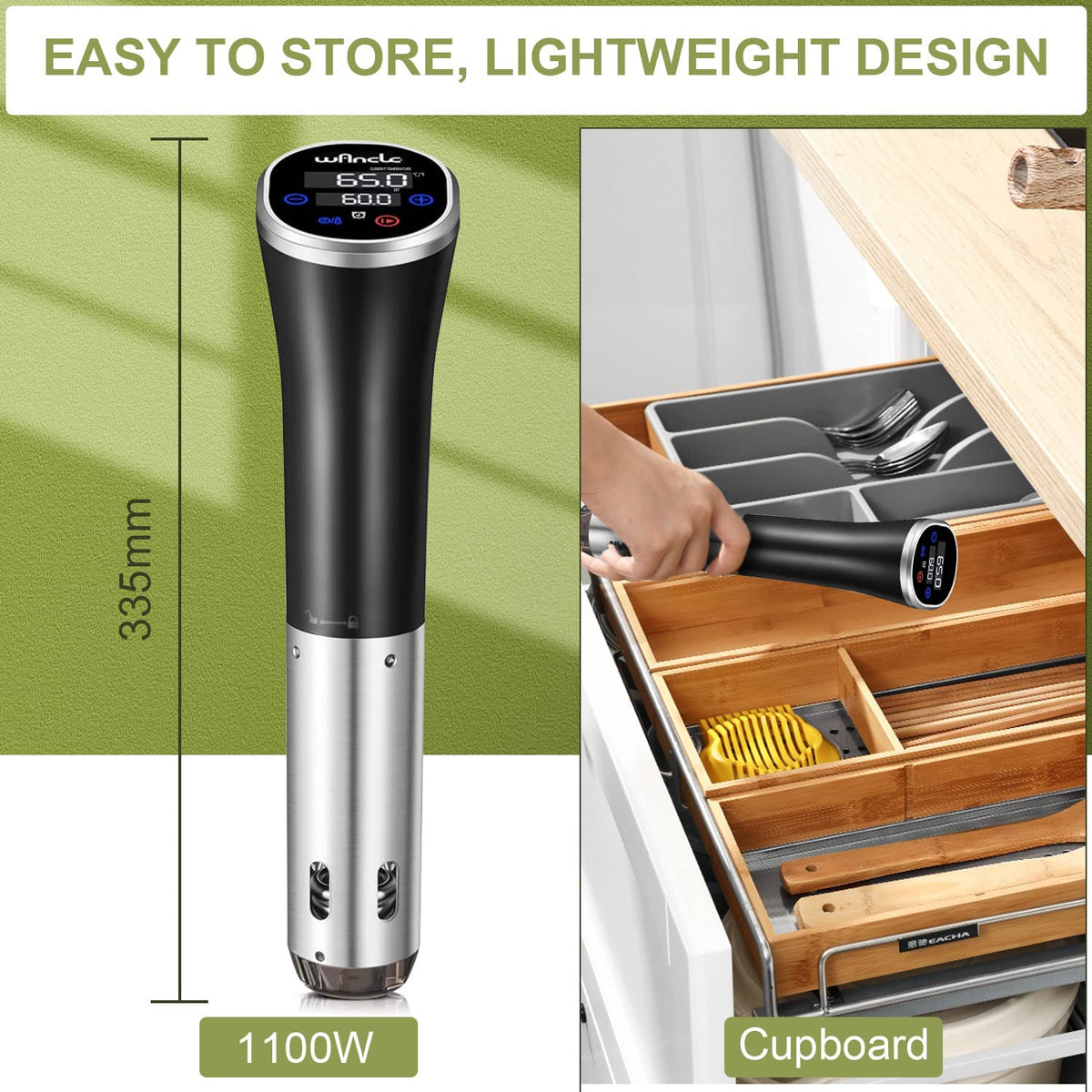 Wancle IPX7 waterproof sous vide cooker for durable cleaning