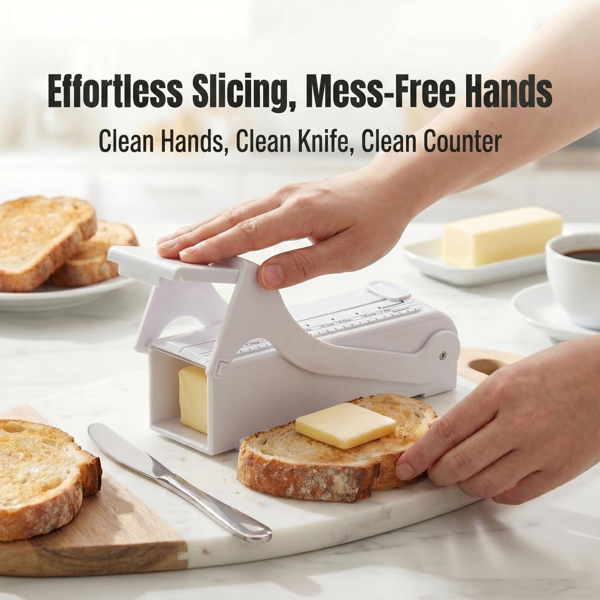 wanebeibay stainless-steel blade for safe butter slicing