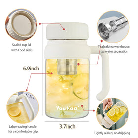 Wangsdjy glass bottle emphasizes ingredients and color while brewing loose leaf tea.