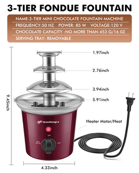 WangshengLe stainless steel tiers shine as chocolate cascades.