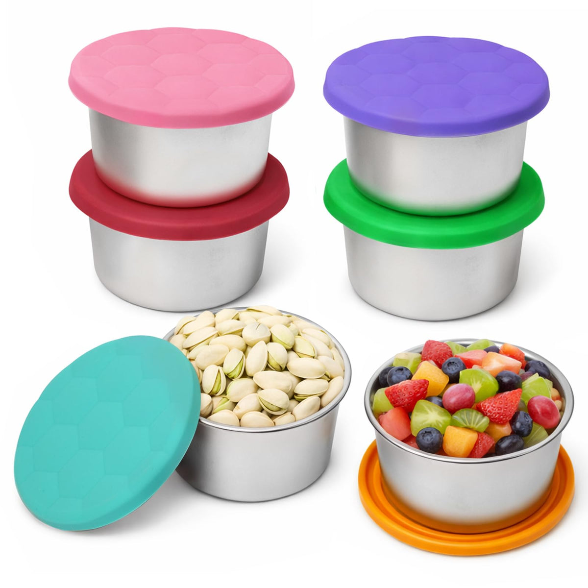 WANHMIF 6Pack 8oz snack containers for kids, compact and portable for school lunches.