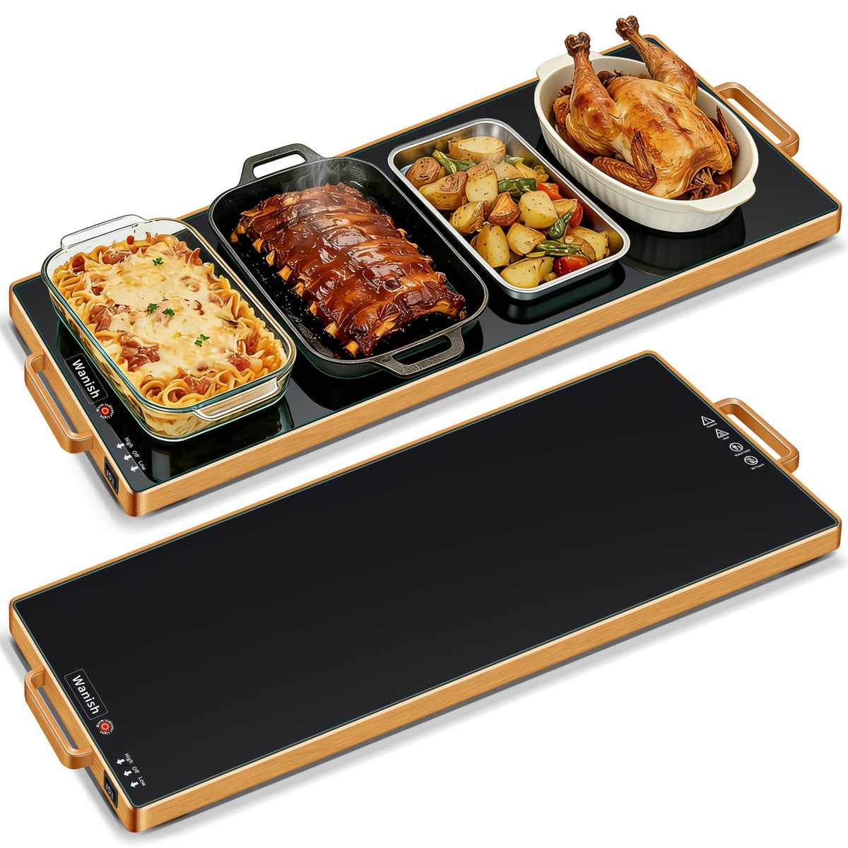Wanish Electric Warming Tray overview shows a stylish buffet warmer for reliable heat