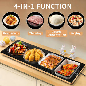 Wanish warming tray full surface heating ensures even warmth across dishes.
