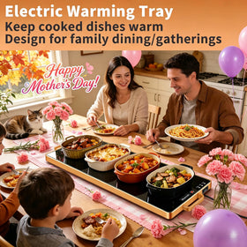 Wanish warming tray thermostat controls enable precise temperature settings for keeps warm dishes