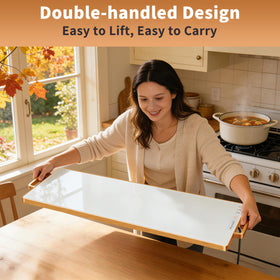 Wanish rectangular warming mat 32x12 fits most tableware for easy serving.
