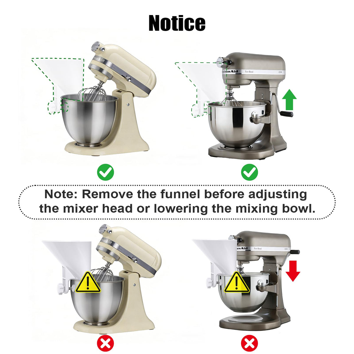 WANLISS flour funnel helps keep countertops clean by containing ingredients inside the bowl for easier cleanup.