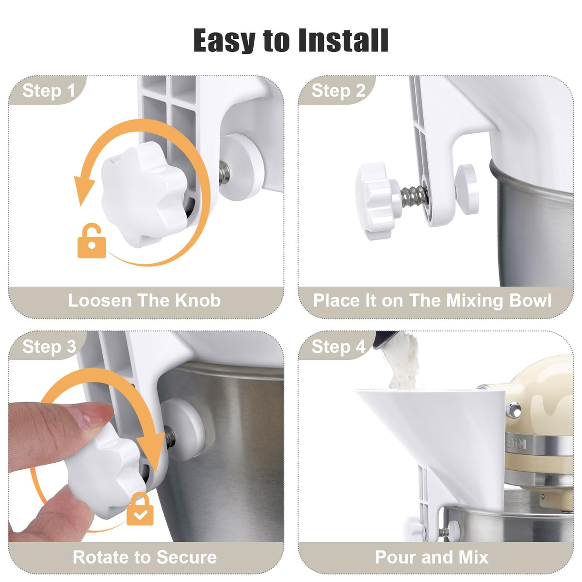 WANLISS flour funnel installs in seconds with no tools for a quick setup every time.