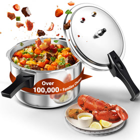 WantJoin 11Qt aluminum pressure cooker with release valve for safe venting.