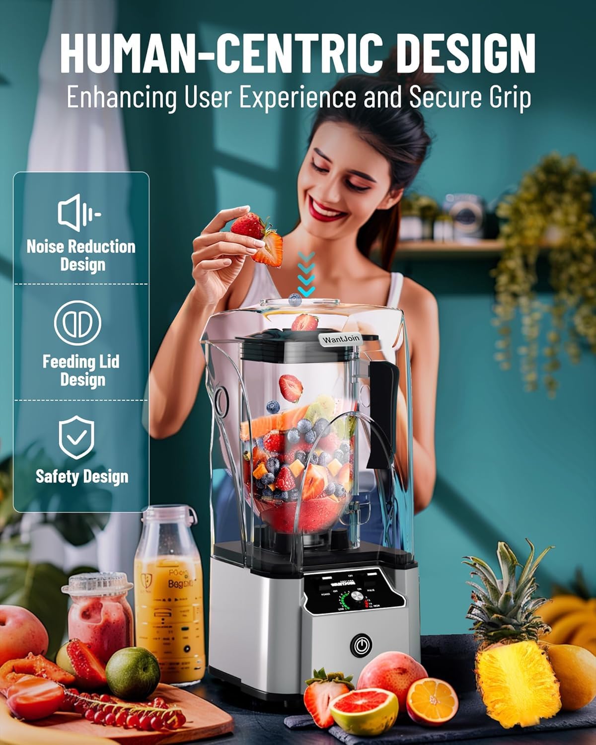WantJoin 38000rpm motor powers smooth blends, even with ice