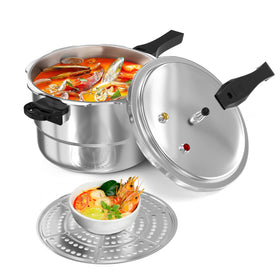 WantJoin 6Qt pressure cooker side view, durable aluminum body for everyday cooking