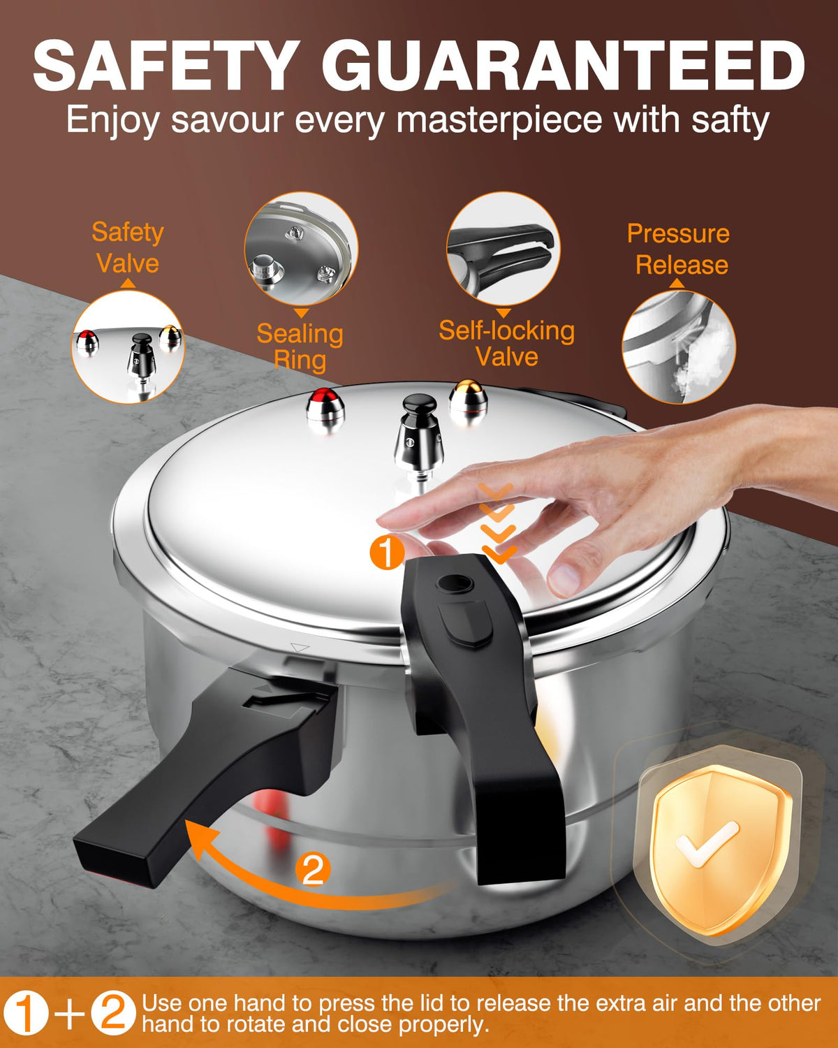 WantJoin 8Qt aluminum body offers durable, polished construction for everyday use