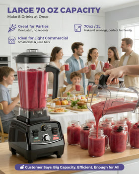 WantJoin blender crushing ice action, powerful 1800W motor for smooth blends.