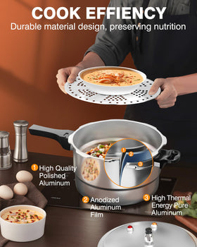 WantJoin cooker compatible with gas and induction stoves for flexible cooking.