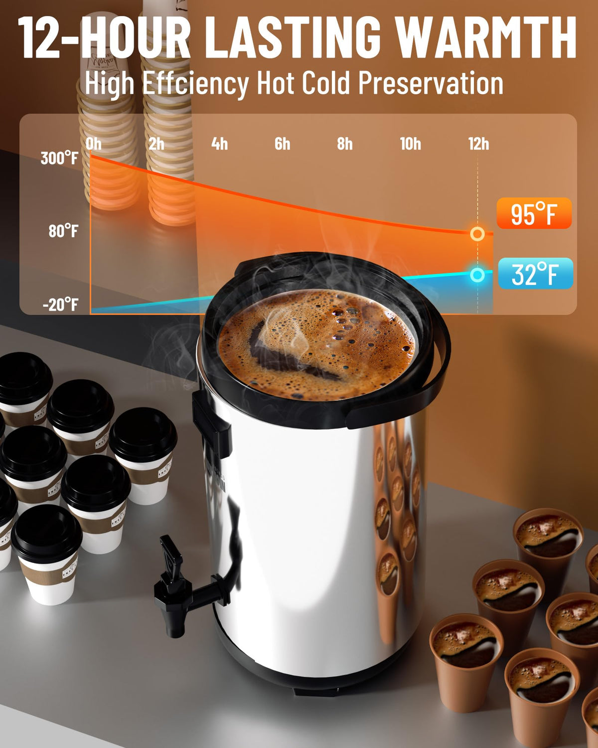 Durable stainless steel interior and exterior of WantJoin beverage dispenser