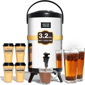 WantJoin beverage dispenser with thermometer showing current temperature for precise serving