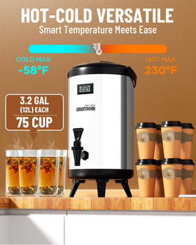Three-layer insulation on WantJoin dispenser preserves heat and cold for hours