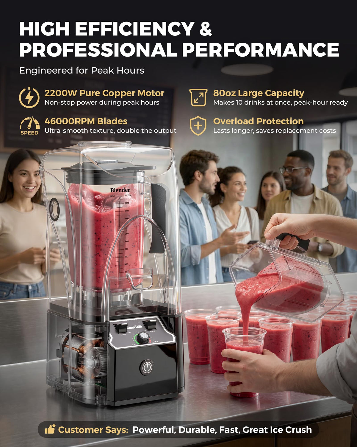 WantJoin modern black design suits busy commercial kitchens