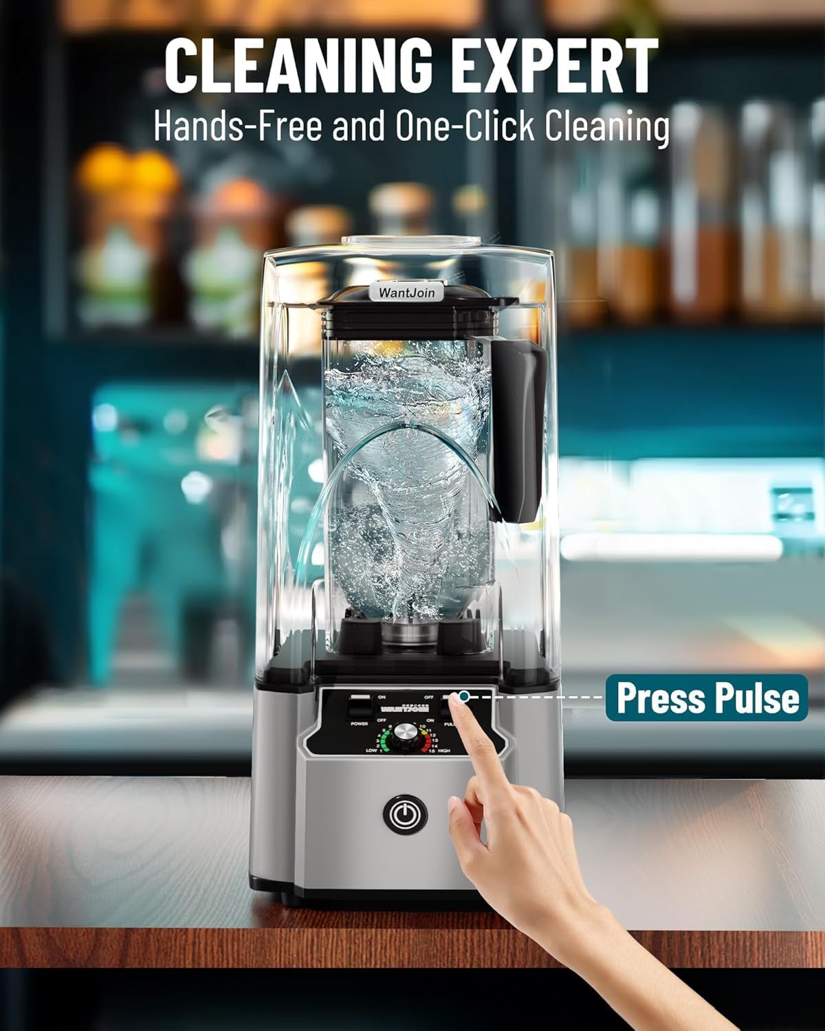 WantJoin top lid feeding port adds ingredients during blending