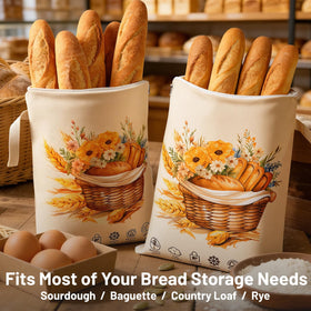 Wantocore bread bag floral print adds kitchen charm