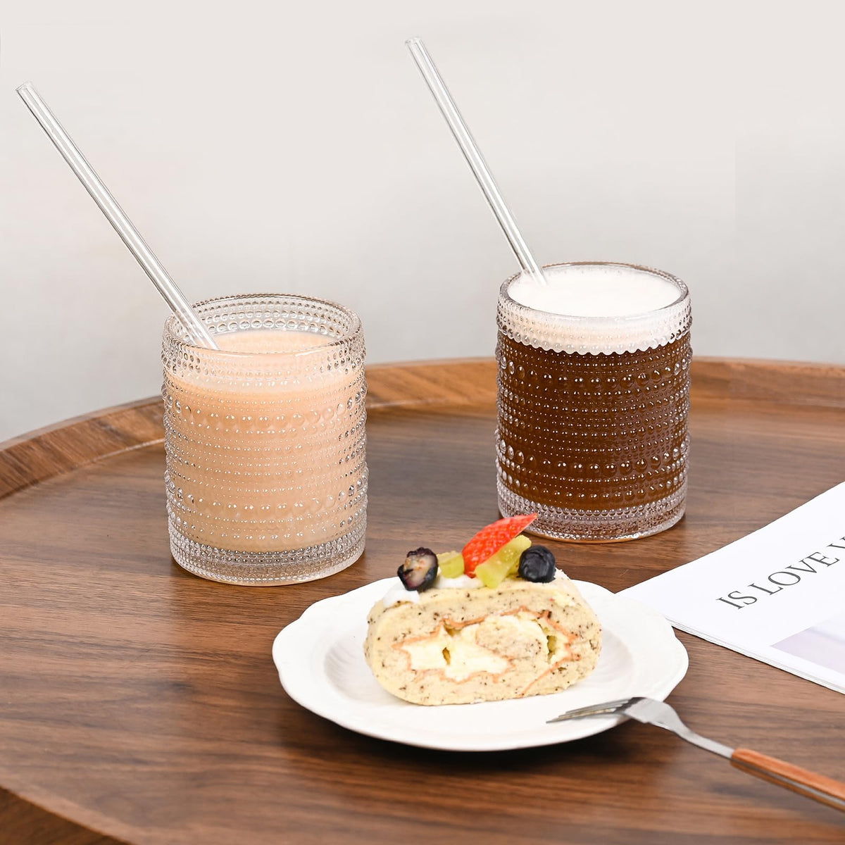 WANYISHUN dishwasher-safe hobnail glasses simplify cleanup after gatherings.