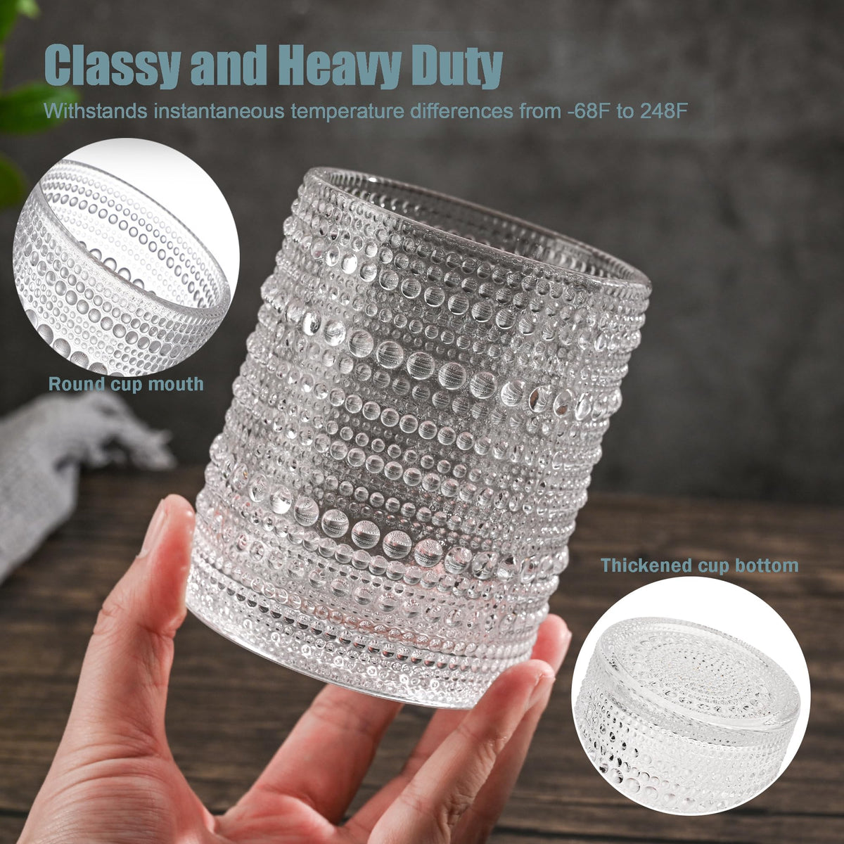 WANYISHUN multiuse glass ideal for water, juice, or cocktails.