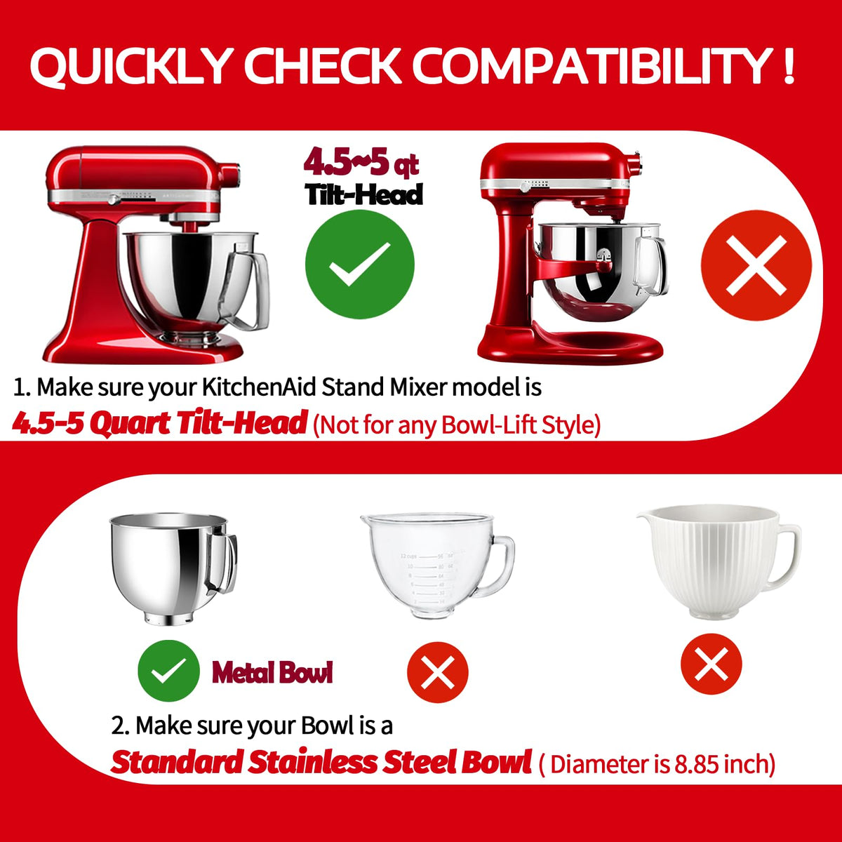 Wanyshapy fully enclosed lid for KitchenAid mixer, spill protection