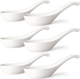 Wareland flat-bottom ceramic spoon provides stable dining and mess-free scooping.
