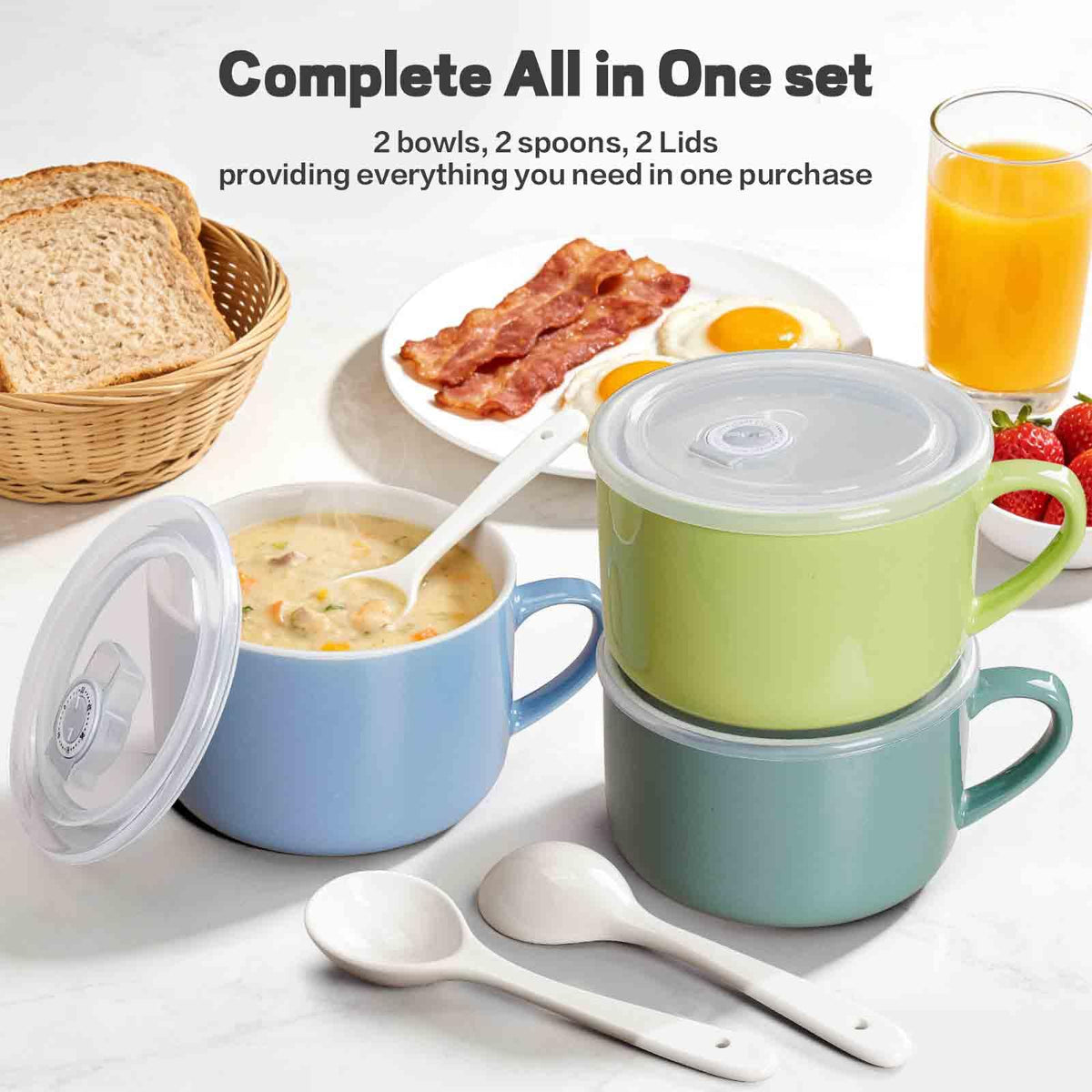 Wareland sky blue ceramic bowl, 30oz capacity for generous servings.