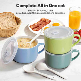 Wareland sky blue ceramic bowl, 30oz capacity for generous servings.
