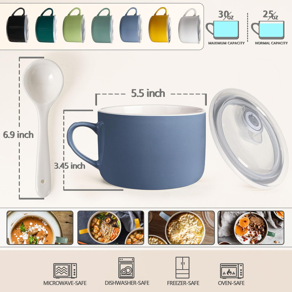 Wareland ramen bowl with lid keeps noodles warm.