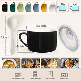 Wareland ramen bowl with lid keeps noodles warm and ready for storage