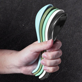 Elegant Wareland spoon paired with modern tableware for at-home dining with ramen