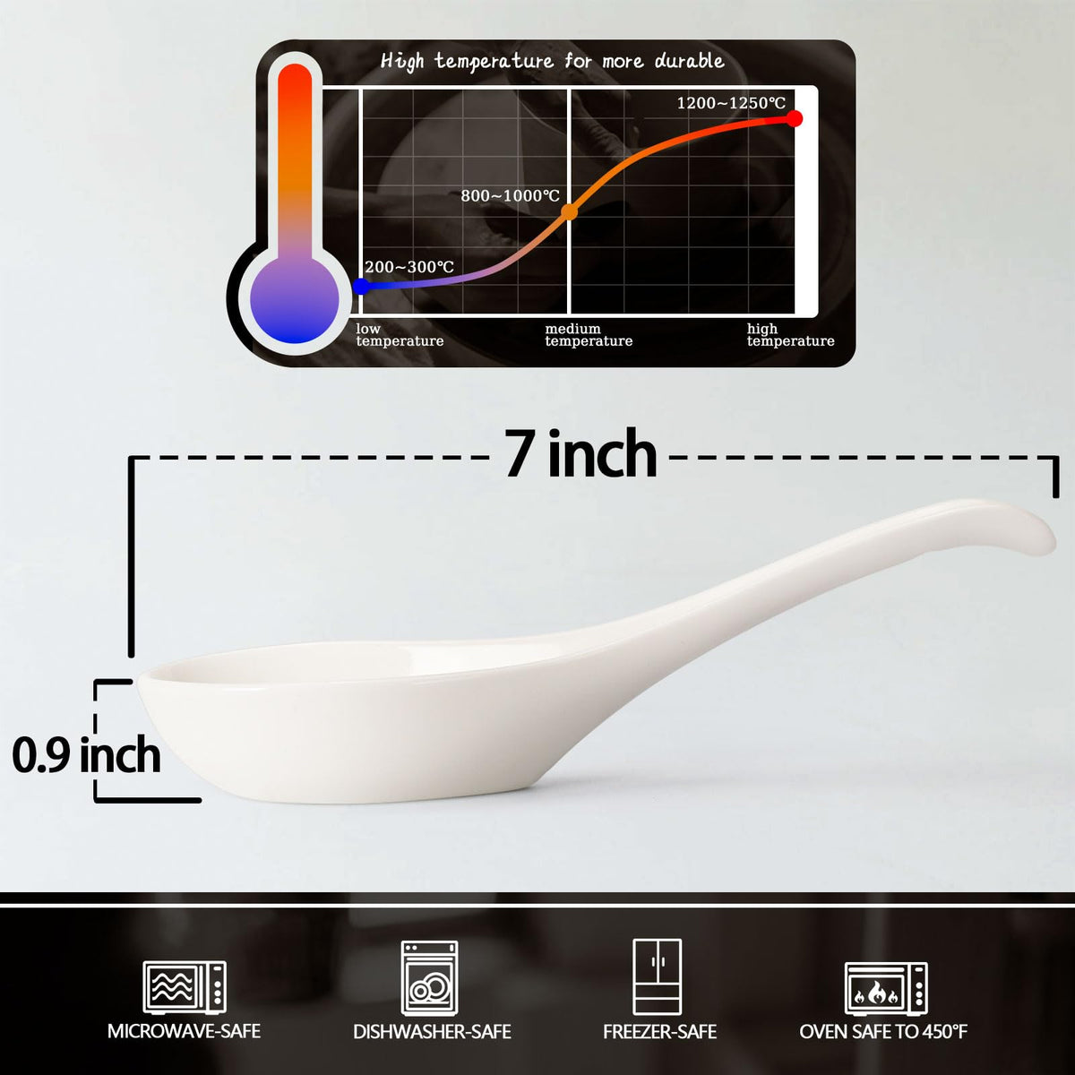 Wareland stackable porcelain spoons save cabinet space and simplify cleaning.
