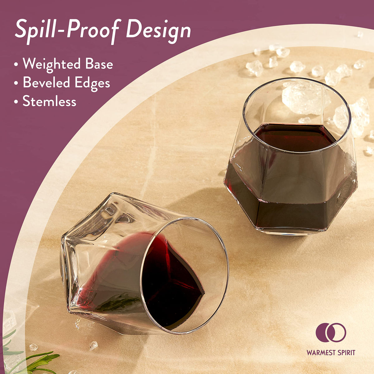 Warmest Spirit crystal glass highlights durability and dishwasher-friendly convenience.