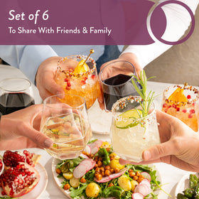 Warmest Spirit weighted-base glass supports spill-resistant stability during entertaining.
