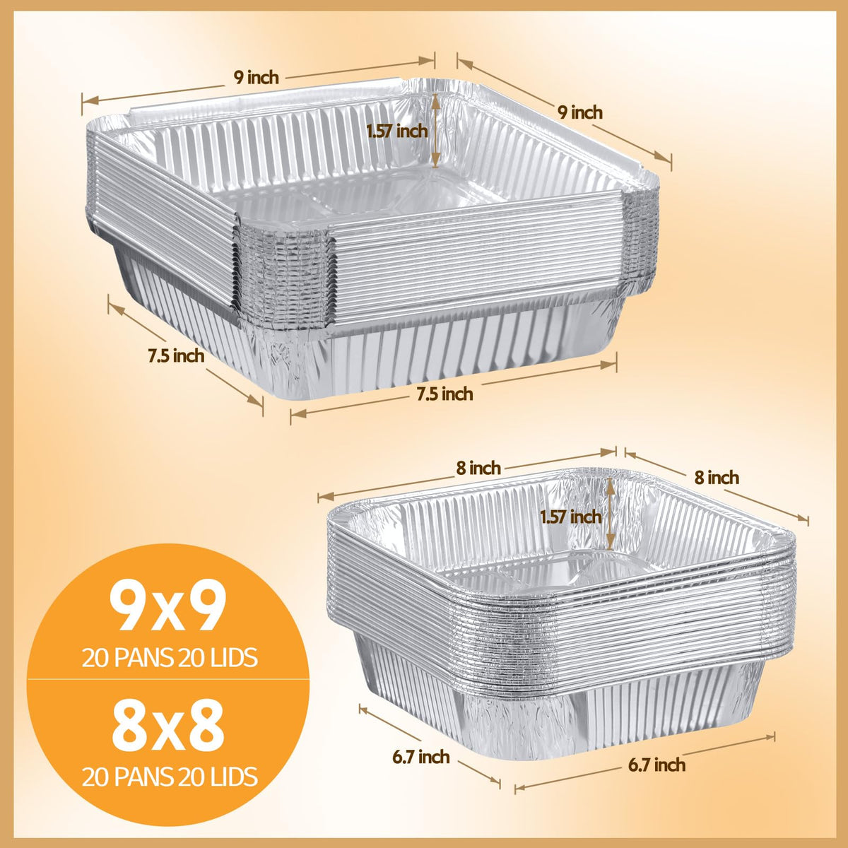 WarmGBOXCO 8x8 square disposable pans for versatile meal prep