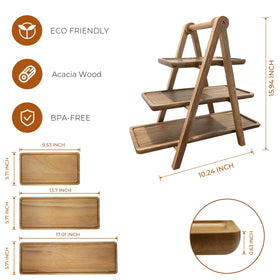 WARMKEY charcuterie board stand rustic display for appetizers and crowds.