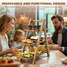 WARMKEY natural grain finish wood tray rustic charm for any table.
