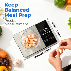 WARMKEY scale tare function enabling accurate ingredient weighing