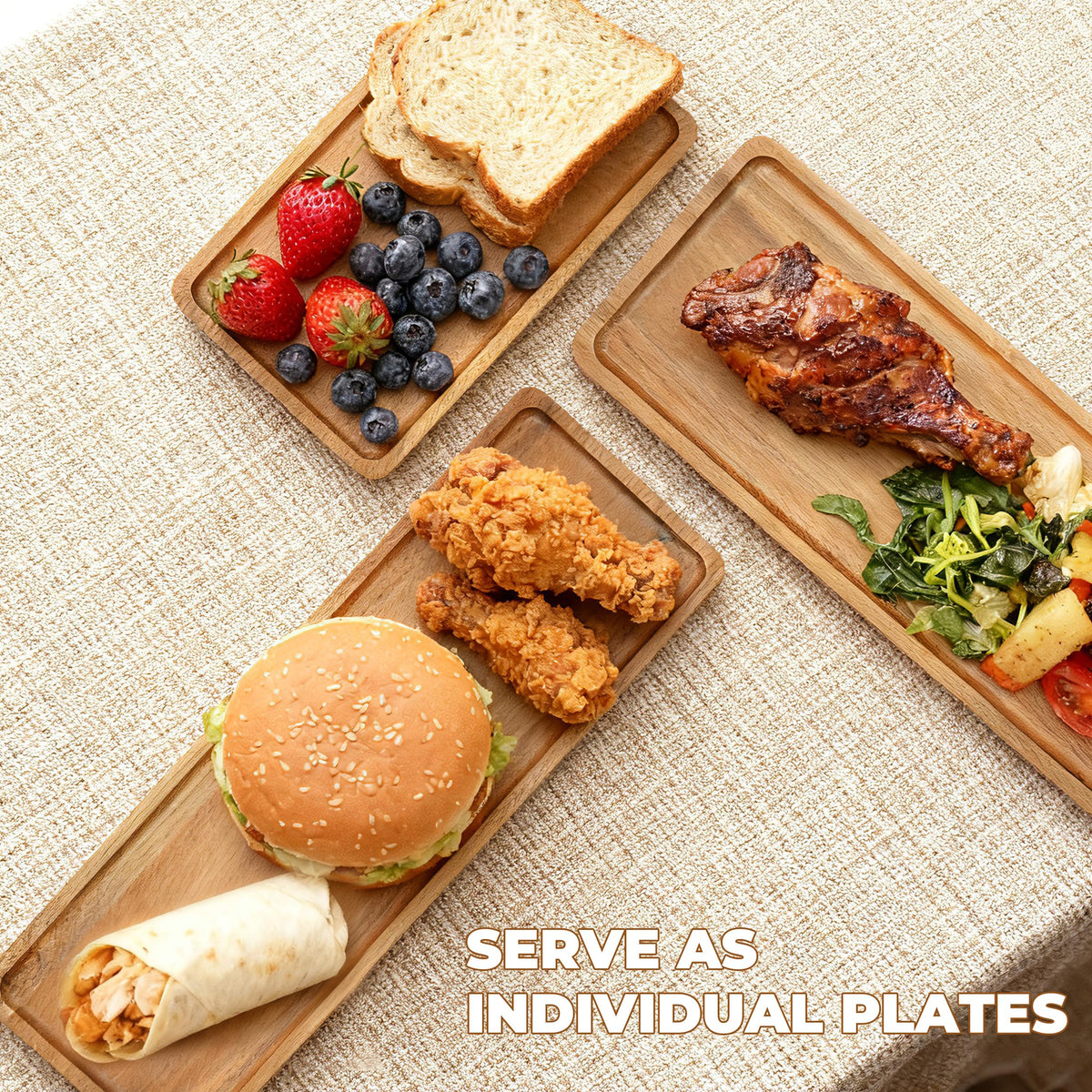 WARMKEY pine wood tray dessert serve elevates cupcakes and treats.