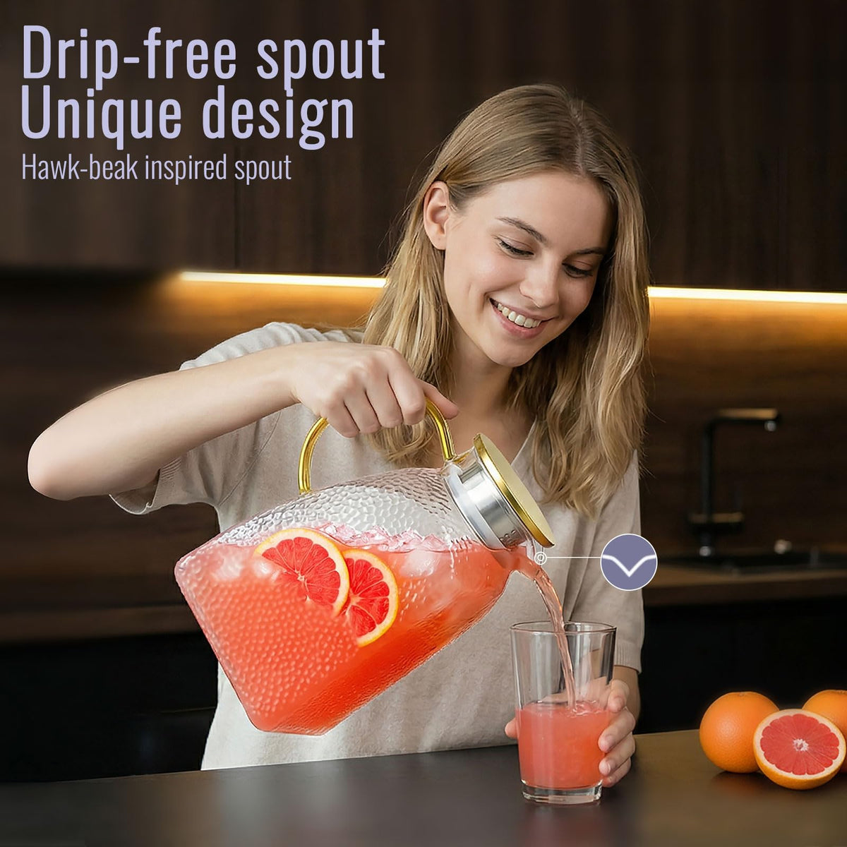 Clear borosilicate WARMSIMPLE glass body shows pristine beverage clarity.