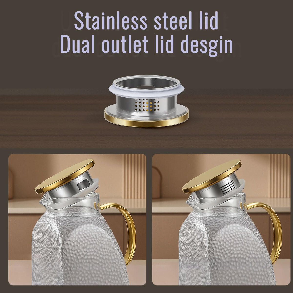 WARMSIMPLE leak-proof lid and spout minimize spills during serving.