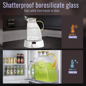 WARMSIMPLE pitcher suited for fridge storage and countertop service.