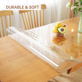 Warmstar 2mm thick clear table cover provides durable, reliable protection for busy dining rooms.