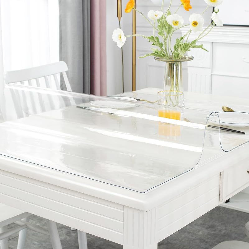 Warmstar clear table cover on dining table setup protects surfaces while preserving table aesthetics