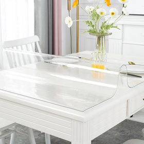 Warmstar clear table cover on dining table setup protects surfaces while preserving table aesthetics