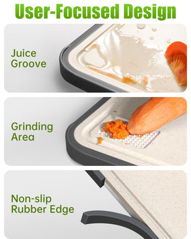 Washour board with deep juice grooves to reduce mess.