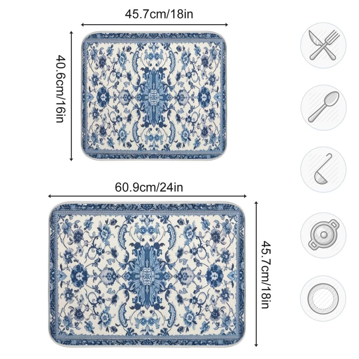 Wassud counter-protecting mat cushions dishes and surfaces from scratches