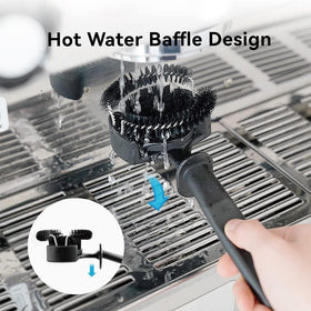 Watchget durable plastic handle keeps hands safe during cleaning